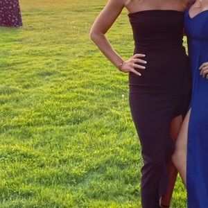 Black strapless dress